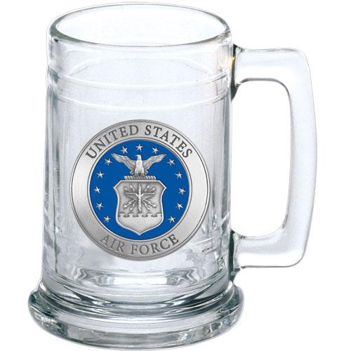15 ounce glass stein with the US air force emblem