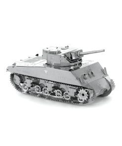 Image of the Metal Earth Sherman Tank 3D Model Kit fully assembled