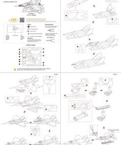 Example of the instruction guide included with the Metal Earth F-22 Raptor 3D model kit