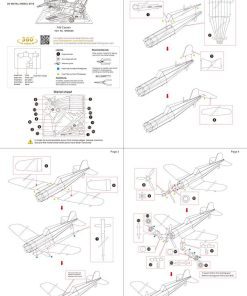 illustrated paper guide with instructions on how to assemble the Metal Earth F4U Corsair 3D Model Kit