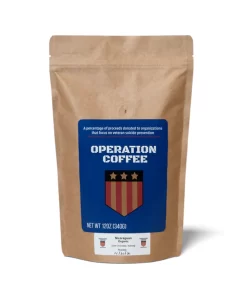 Front of bag of Nicaraguan blend, from Operation Coffee, a Wisconsin veteran owned coffee company.