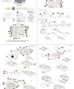 image of a paper guide with pictures and instructions on how to assemble the Metal Earth Tiger 1 Tank 3D Model Kit