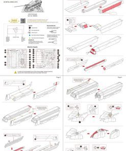 image of an example guide with images and instructions on how to assemble the CH-47 Chinook Helicopter Metal Earth 3D Model Kit