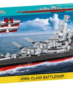 image of the box that contains the COBI building block set of the Iowa-class battleship (4 in 1) executive edition