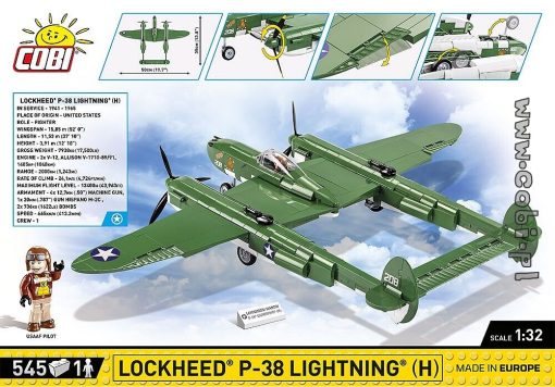 COBI Lockheed P-38H Lightning back of box