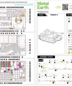 Metal Earth Panzer IV Tank - example image of the paper guide provided that includes images and instruction on how to assemble the model kit