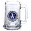 Space Force 15 ounce glass stein with USSF pewter emblem