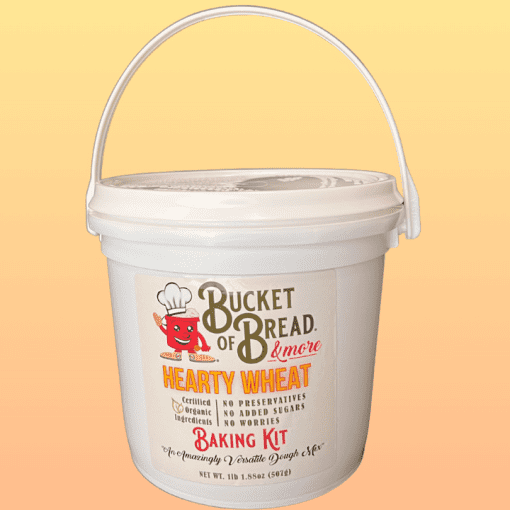 Bucket of Bread Hearty Wheat Small Front of Package
