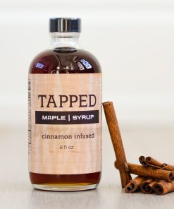 Tapped Maple Syrup Cinnamon Infused Blend 8 Ounce Glass Bottle