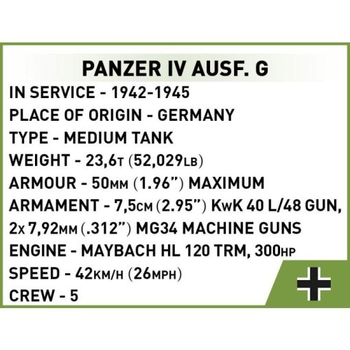 Panzer IV Ausf G Grey Mini Tank Specs