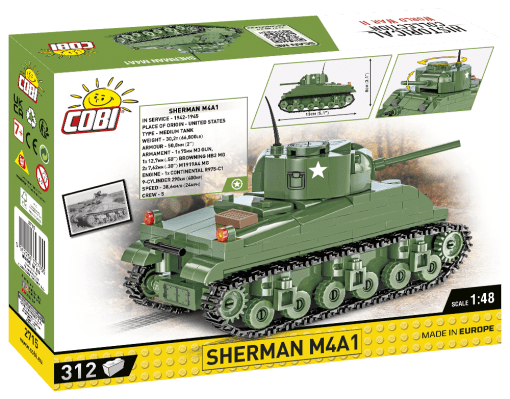 Sherman M4A1 Mini Tank Back of Box