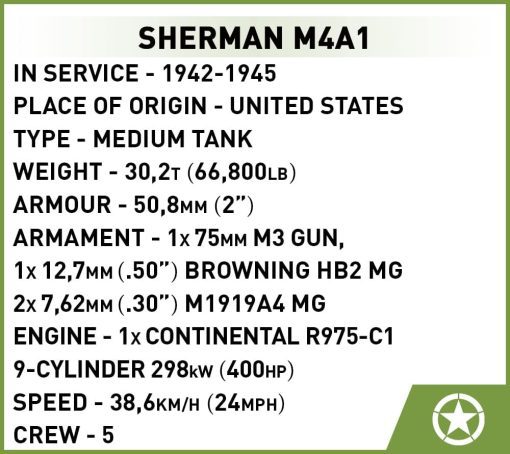 sherman m4A1 spec