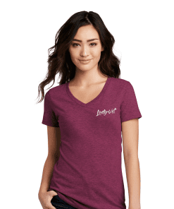 Women Belong Veteran T in Raspberry Red front view