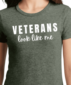 Veterans Look Like Me T in Olive Green Front View