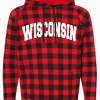 Wisconsin Hooded Sweatshirt in Buffalo Plaid