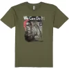 Rosie The Riveter Army T front of shirt