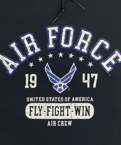 Air Force Distressed Hoodie – “Fly, Fight, Win” - Image 2