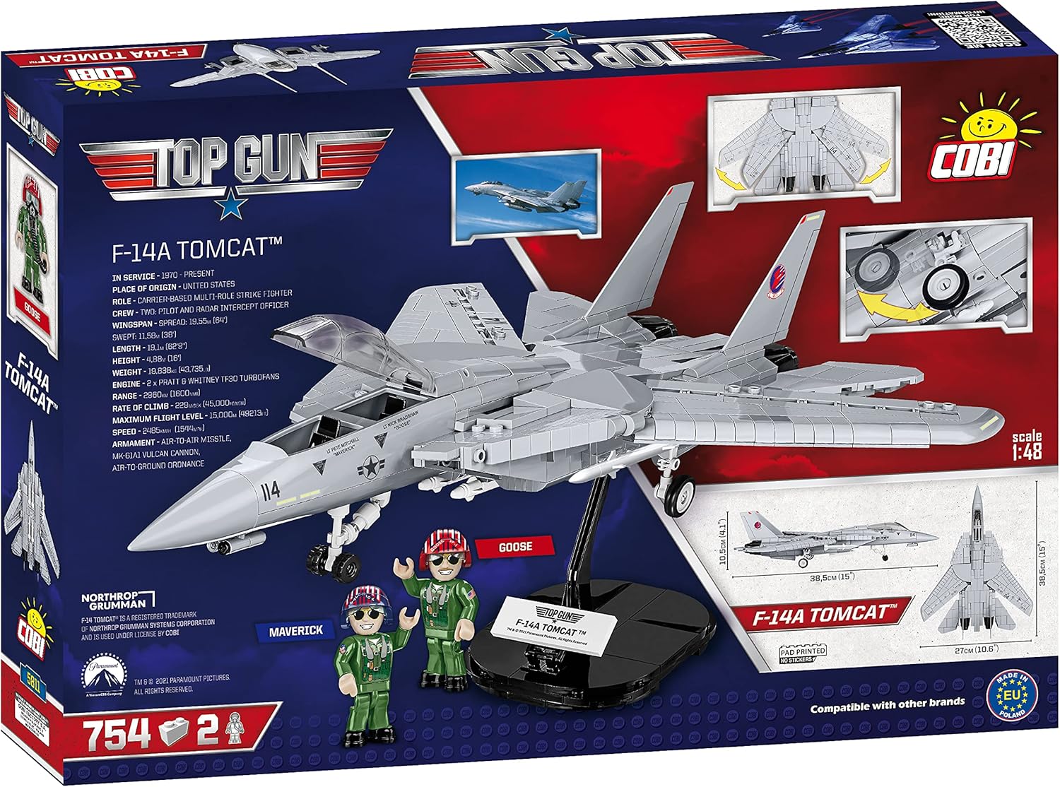COBI Top Gun F-14A Tomcat #5811A Block Set - Image 2