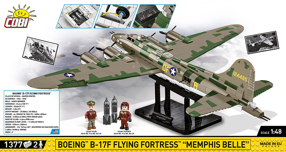 COBI B-17F Flying Fortress "Memphis Belle" #5749 Block Set - Image 2