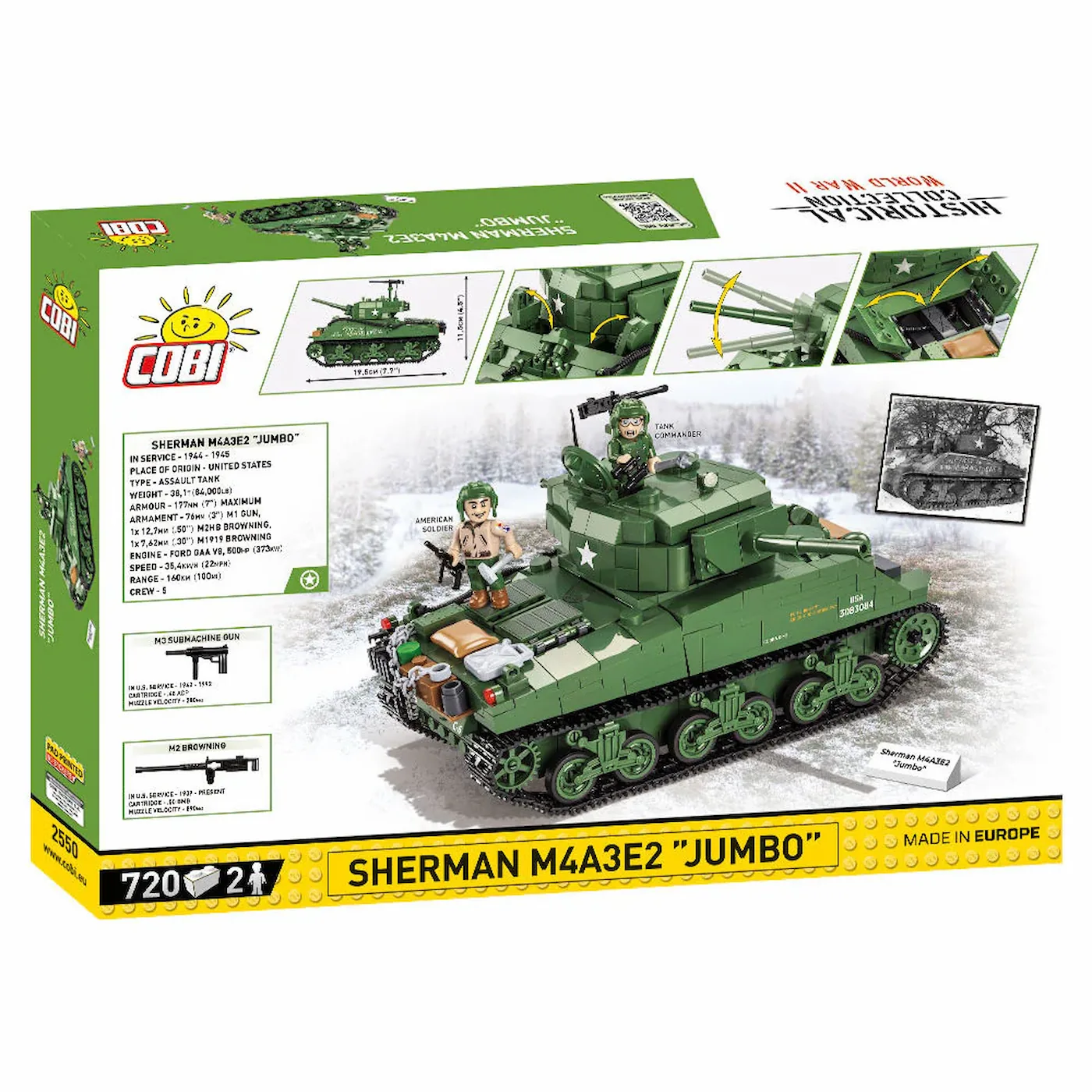 COBI Sherman M4A3E2 Jumbo #2550 Block Set - Image 3