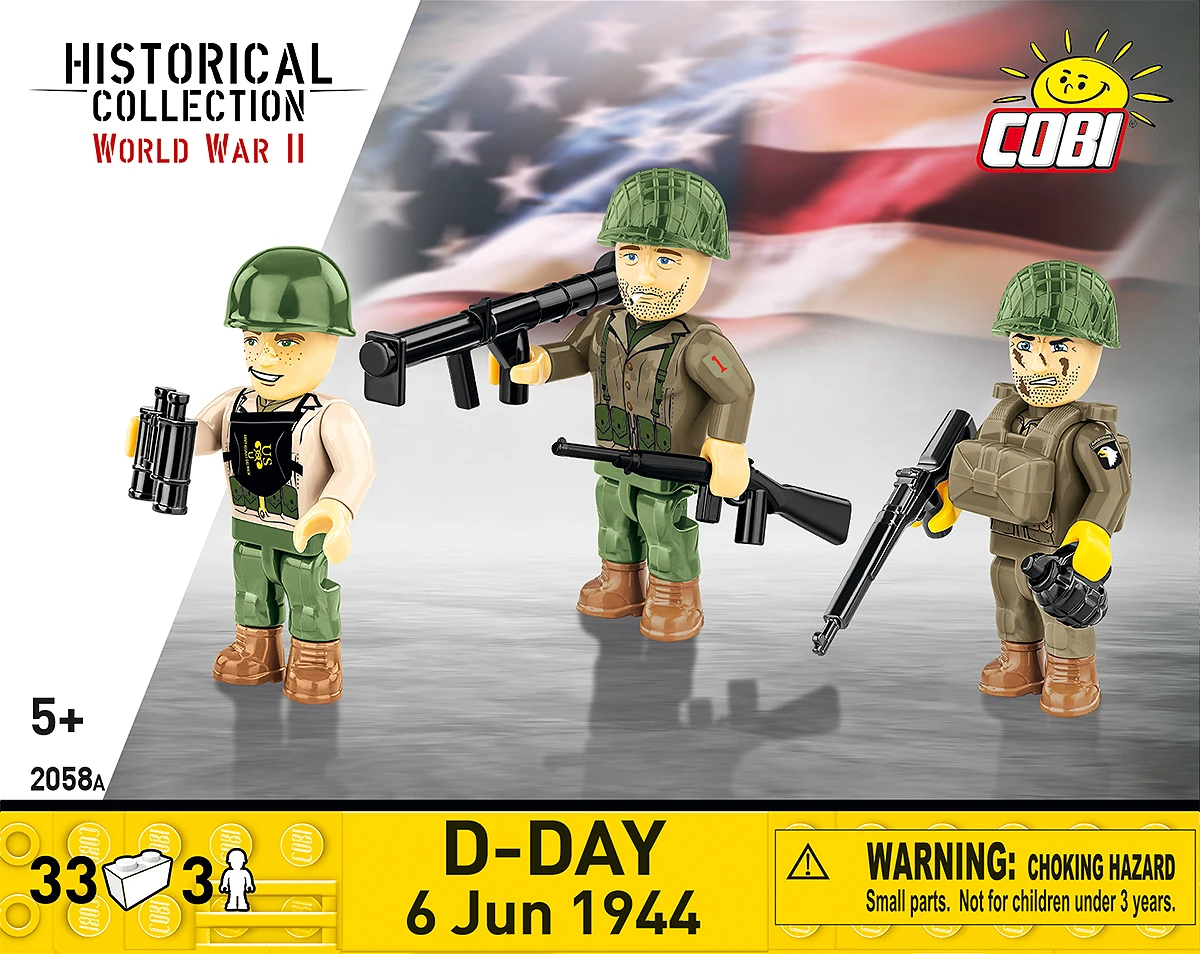 COBI D-Day | 3 US Soldier Figures #2058A