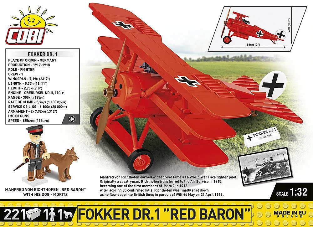 COBI Red Baron Fokker Dr.1 #2996 Block Set - Image 2