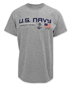 U.S. Navy Flag Icon - Forged by the Sea T-Shirt