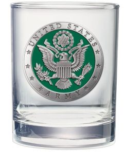 U.S. Army Pewter Double Old Fashioned Glass