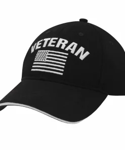Veteran Embroidered Low-Profile Hat - Black
