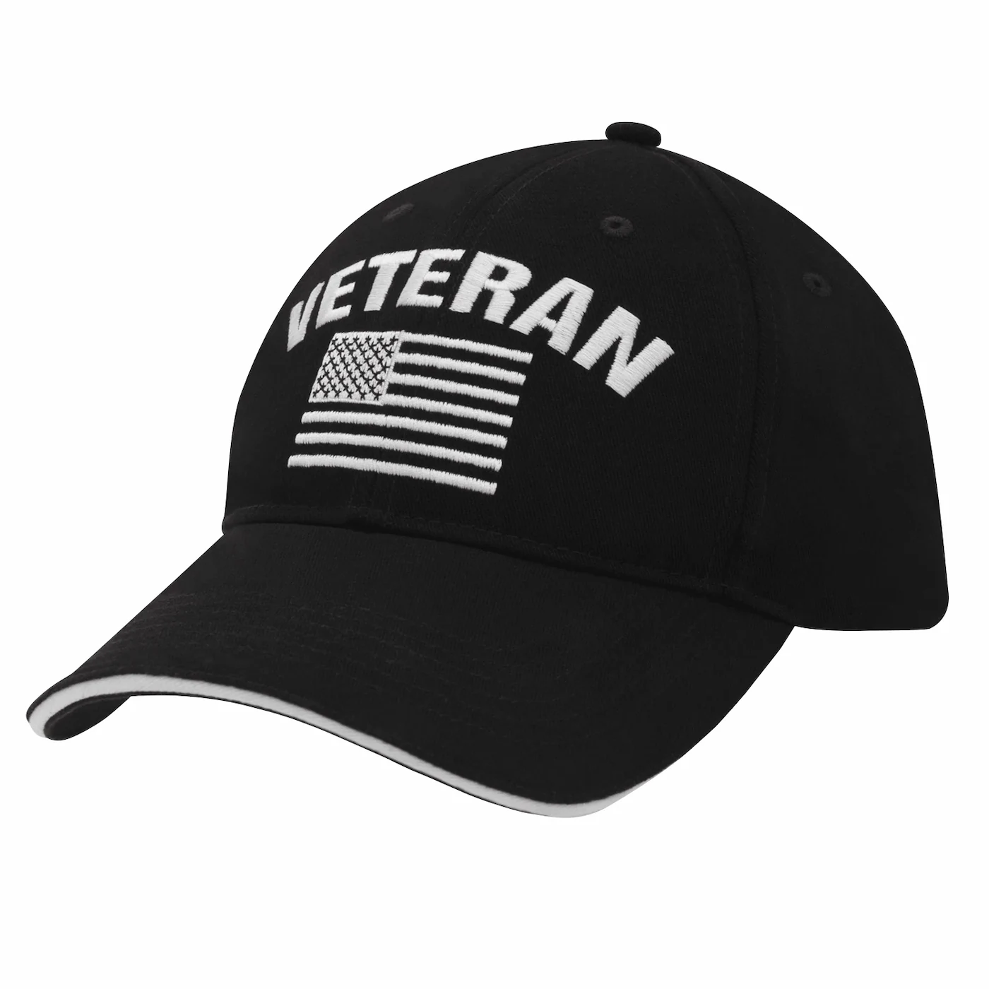 Veteran Embroidered Low-Profile Hat - Black