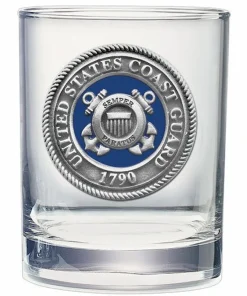 Coast Guard Pewter Double Old Fashioned Glass