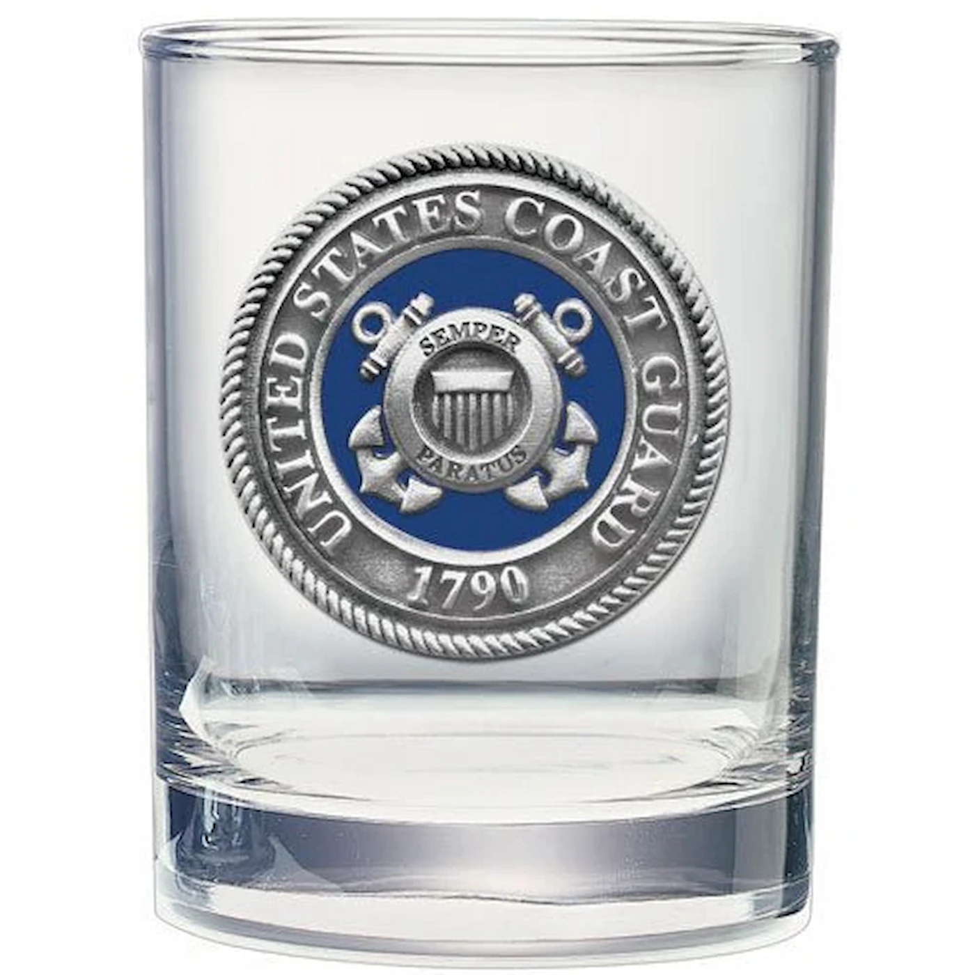Coast Guard Pewter Double Old Fashioned Glass