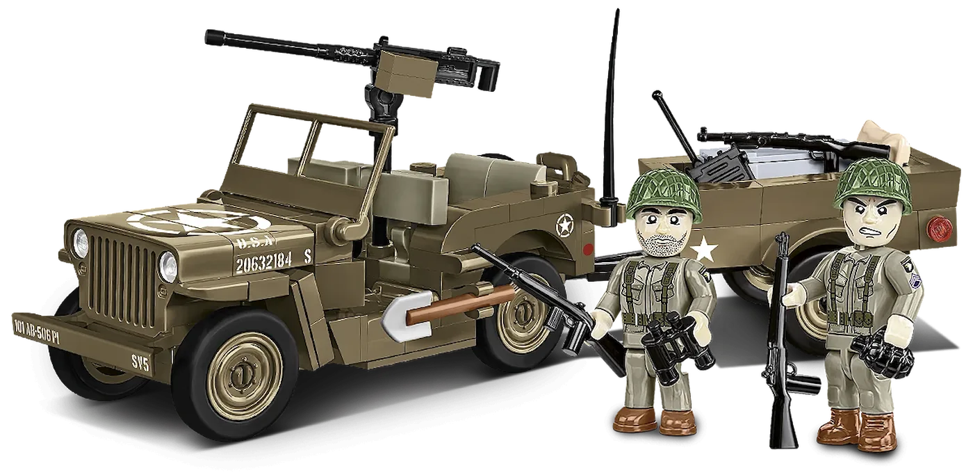 COBI Willys MB & Trailer #3132 Block Set - Image 3
