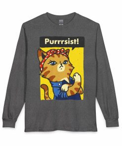 Purrrsist! Cat Rosie the Riveter Long Sleeve T-Shirt