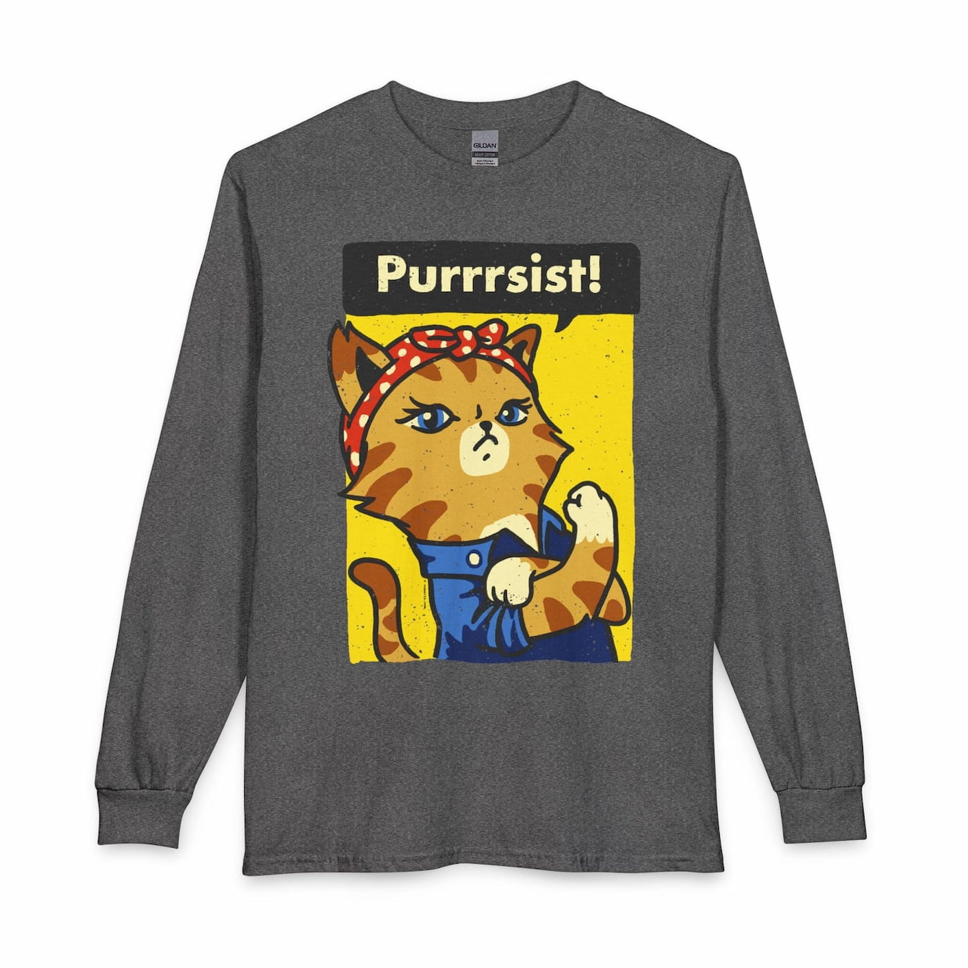 Purrrsist! Cat Rosie the Riveter Long Sleeve T-Shirt