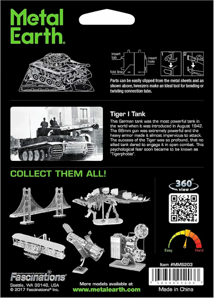 Metal Earth Tiger I Tank | 3D Metal Model Kit - Image 3