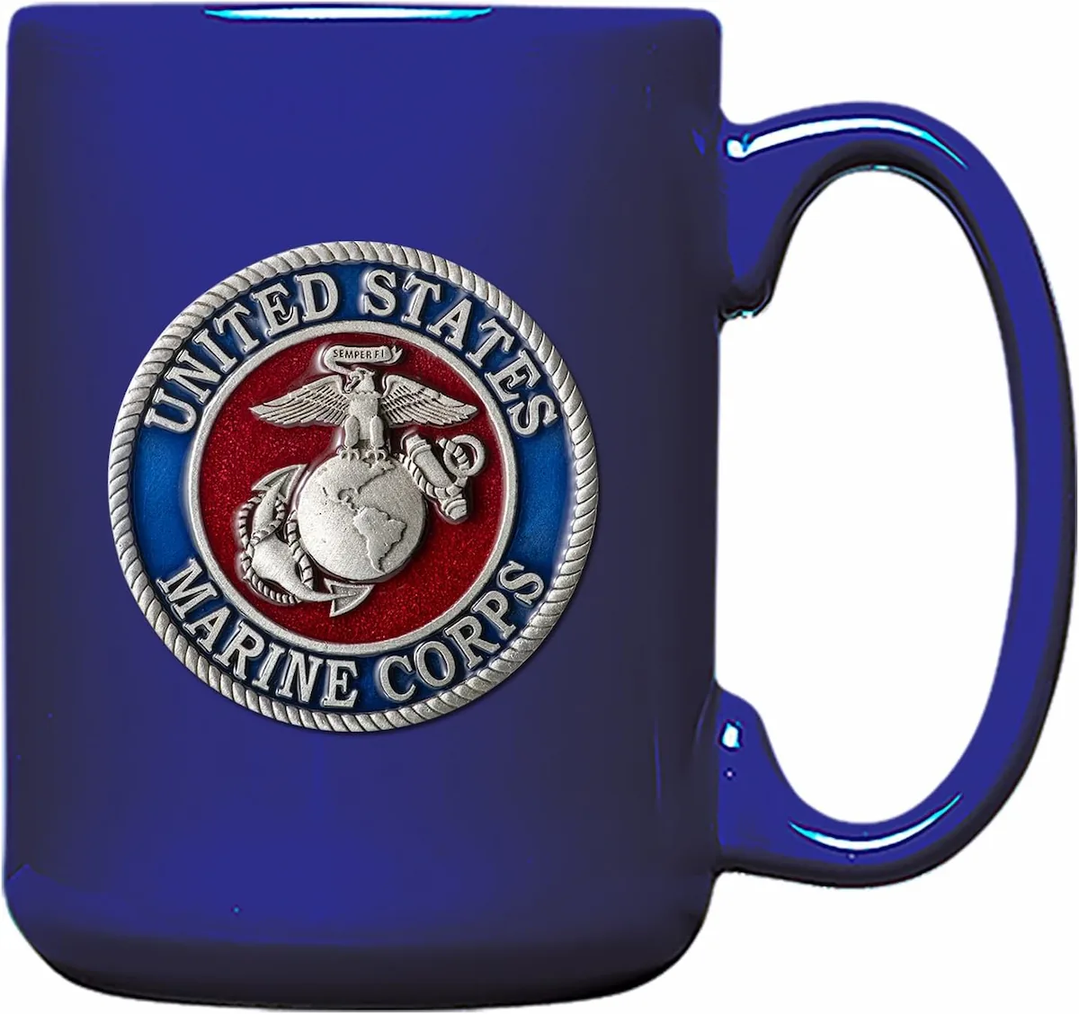 US Marines Pewter Coffee Mug, 15 oz